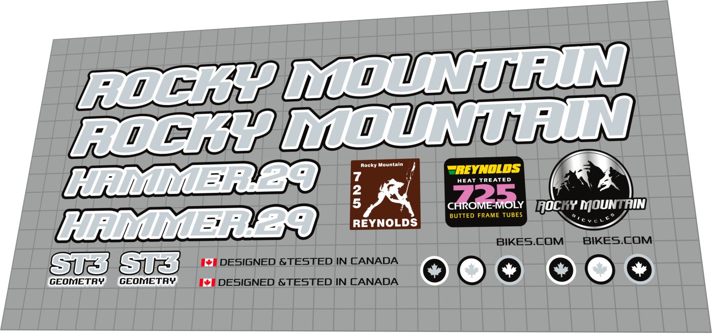 ROCKY MOUNTAIN Hammer 29 (2009) Frame Decal Set