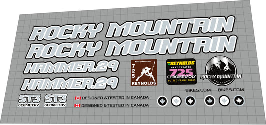 ROCKY MOUNTAIN Hammer 29 (2009) Frame Decal Set