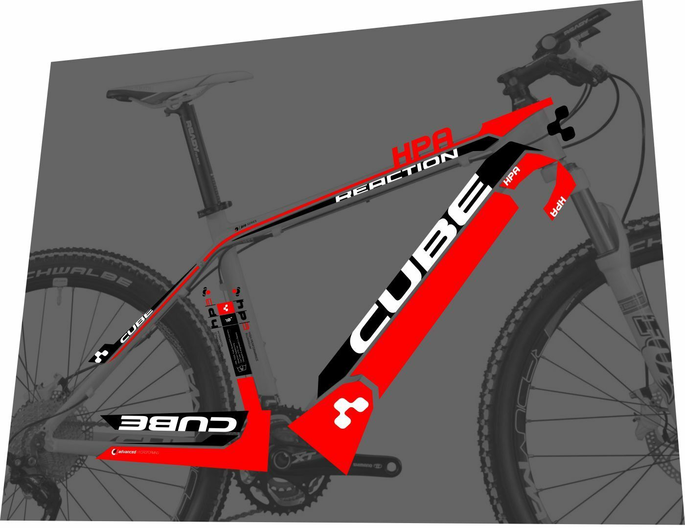 CUBE Reaction (2012) Pro Frame Decal Set - Bike Decal Replace