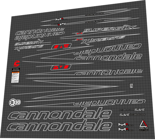 CANNONDALE SuperSix (2012) EVO 2 RED Frame Decal Set