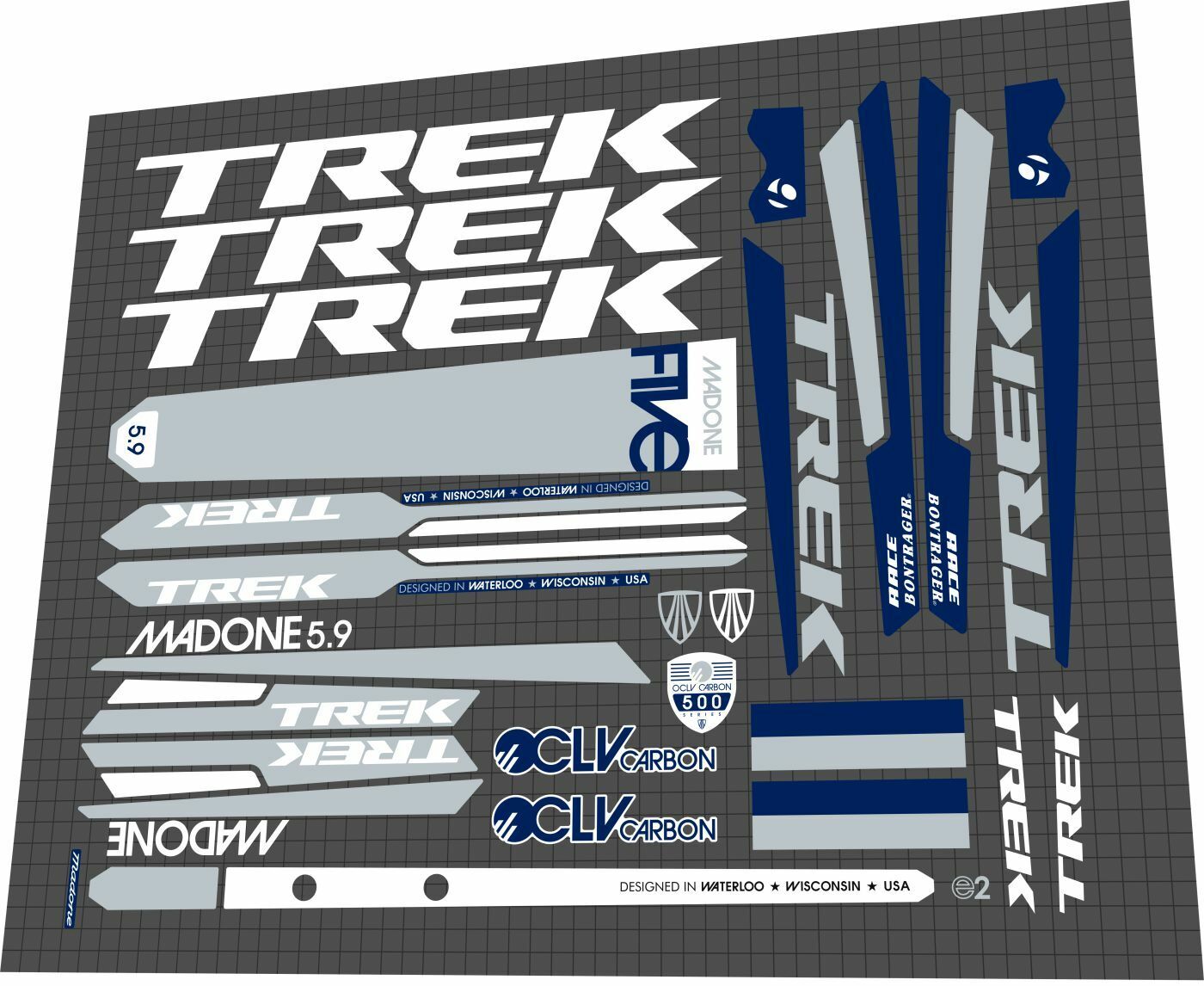 TREK Madone (2012) 5.9 Frame Decal Set - Bike Decal Replace