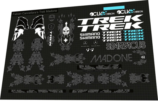 TREK Madone (2013) Fabian Cancellara's Spartacus Frame Decal Set - Bike Decal Replace