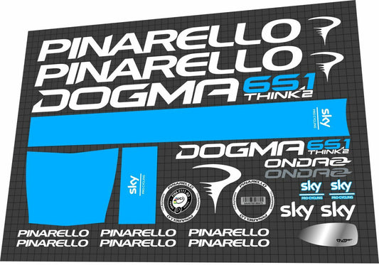 PINARELLO Dogma (2014 ) 65.1 Think 2 Team Sky Frame Decal Set - Bike Decal Replace