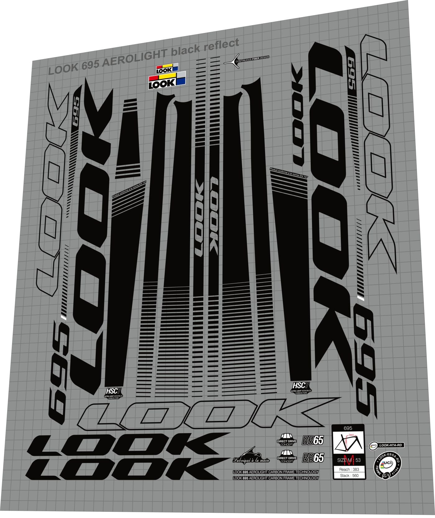 LOOK 695 Aerolight (2014) Frame Decal Set