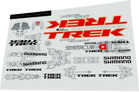 TREK Speed Concept (2015) Fabian Cancellara's Spartacus Frame Decal Set - Bike Decal Replace
