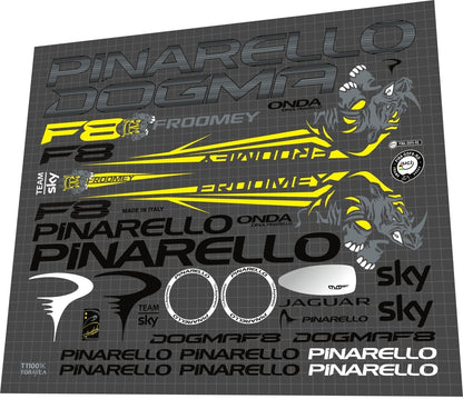 PINARELLO Dogma (2016) F8 Team Sky Chris Froome Frame Decal Set - Bike Decal Replace