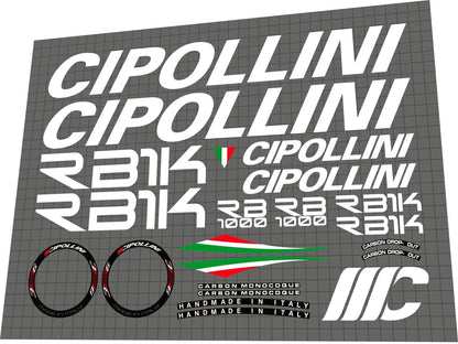 CIPOLLINI RB1K (2016) Frame Decal Set - Bike Decal Replace