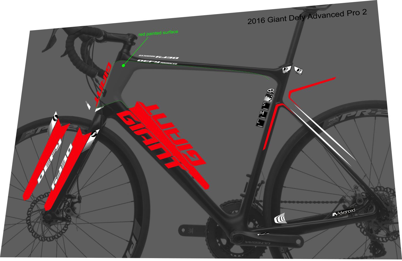 GIANT Defy Advanced (2015-2017) Frame Decal Set