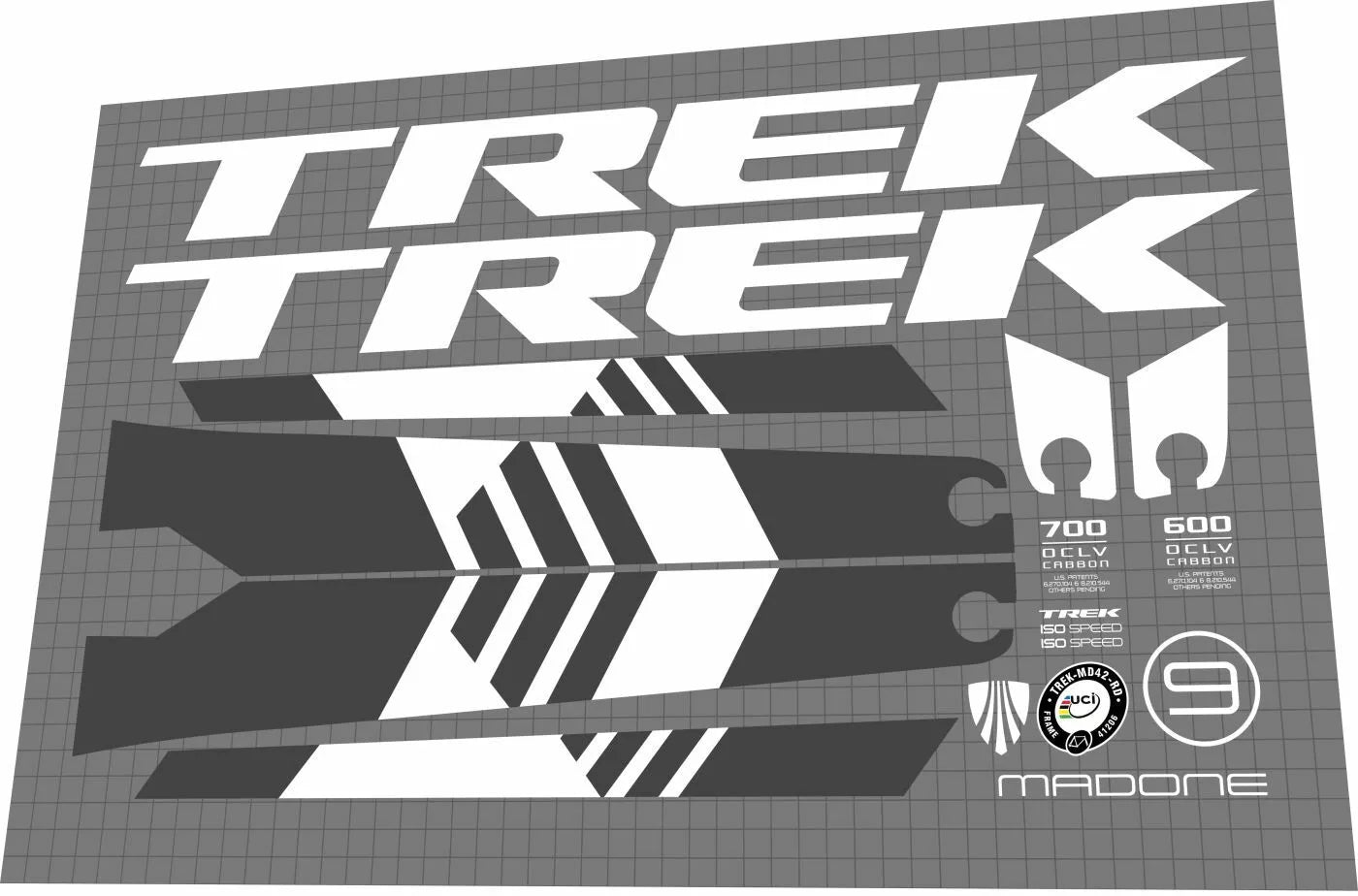TREK Madone 9 (2017) Frame Decal Set