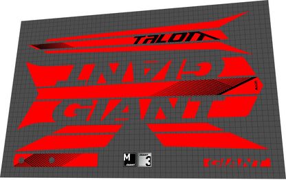 GIANT Talon (2017) Frame Decal Set - Bike Decal Replace