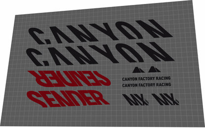 CANYON Sender (2017-2019) CF Frame Decal Set - Bike Decal Replace