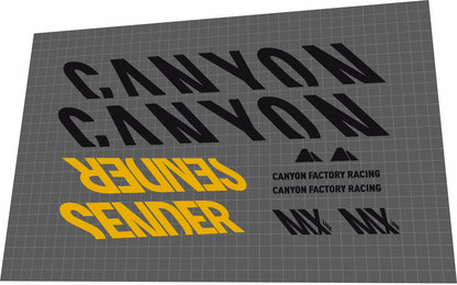 CANYON Sender (2017-2019) CF Frame Decal Set - Bike Decal Replace