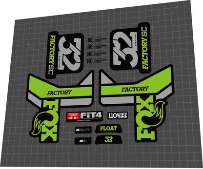 FOX Factory (2018) 32 Fork Decal Set - Bike Decal Replace