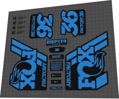 FOX Factory (2018) 36 Fork Decal Set - Bike Decal Replace