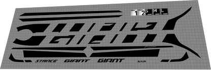 GIANT Stance (2019) Frame Decal Set - Bike Decal Replace