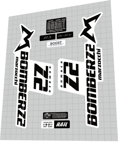 MARZOCCHI Bomber (2019) Z2 Fork Decal Set - Bike Decal Replace