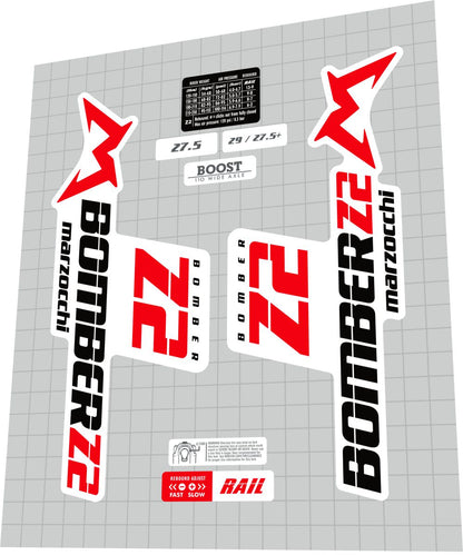 MARZOCCHI Bomber (2019) Z2 Fork Decal Set - Bike Decal Replace