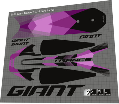 GIANT Trance (2017-2019) 27.5 Frame Decal Set - Bike Decal Replace