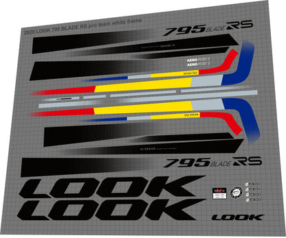 LOOK 795 (2020) Blade RS Pro Team Frame Decal Set - Bike Decal Replace