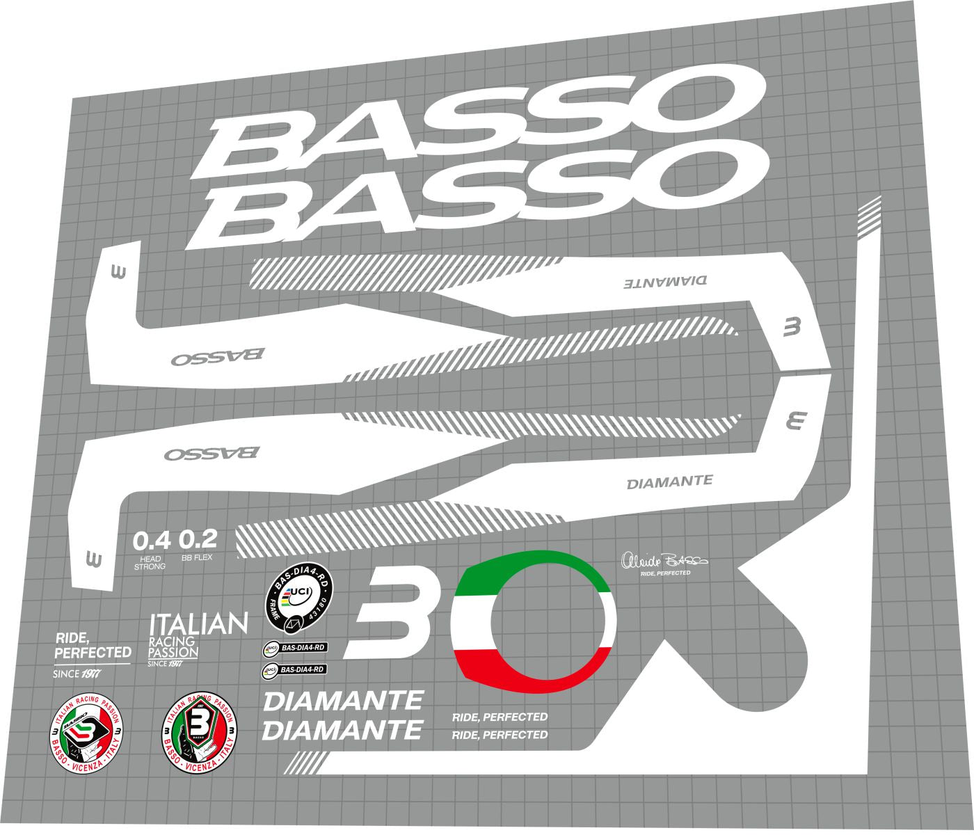BASSO Diamante (2021) Frame Decal Set