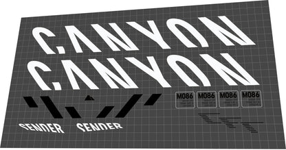CANYON Sender (2021) CFR Frame Decal Set - Bike Decal Replace