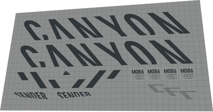 CANYON Sender (2021) CFR Frame Decal Set - Bike Decal Replace