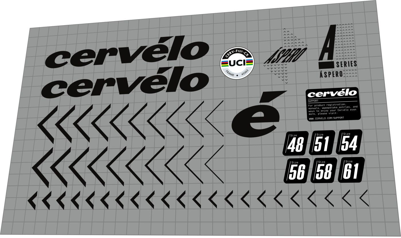 CERVELO Aspero (2021) Frame Decal Set