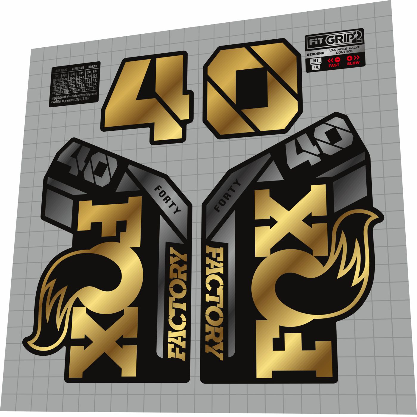 FOX 40 Factory (2021) Fork Decal Set