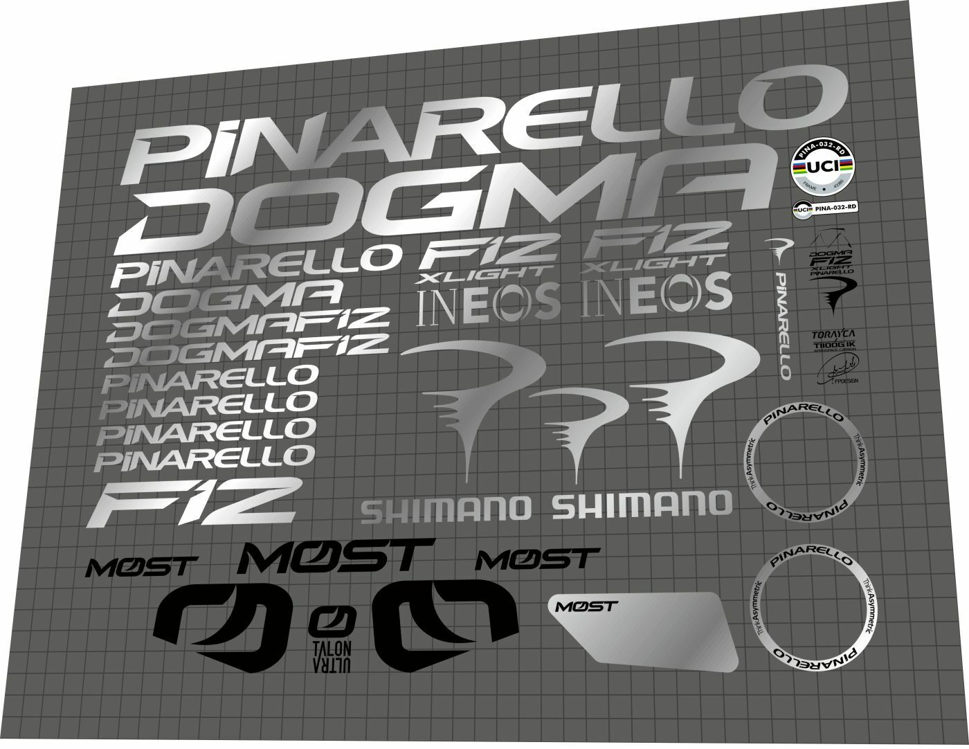 PINARELLO Dogma (2020) F12 Xlight Frame Decal Set - Bike Decal Replace