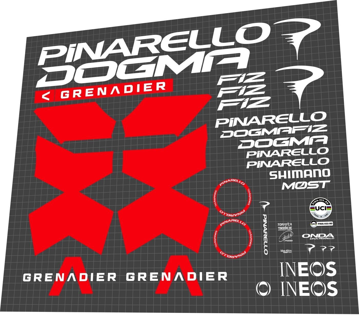 PINARELLO Dogma (2021) F12 Grenadier Frame Decal Set - Bike Decal Replace