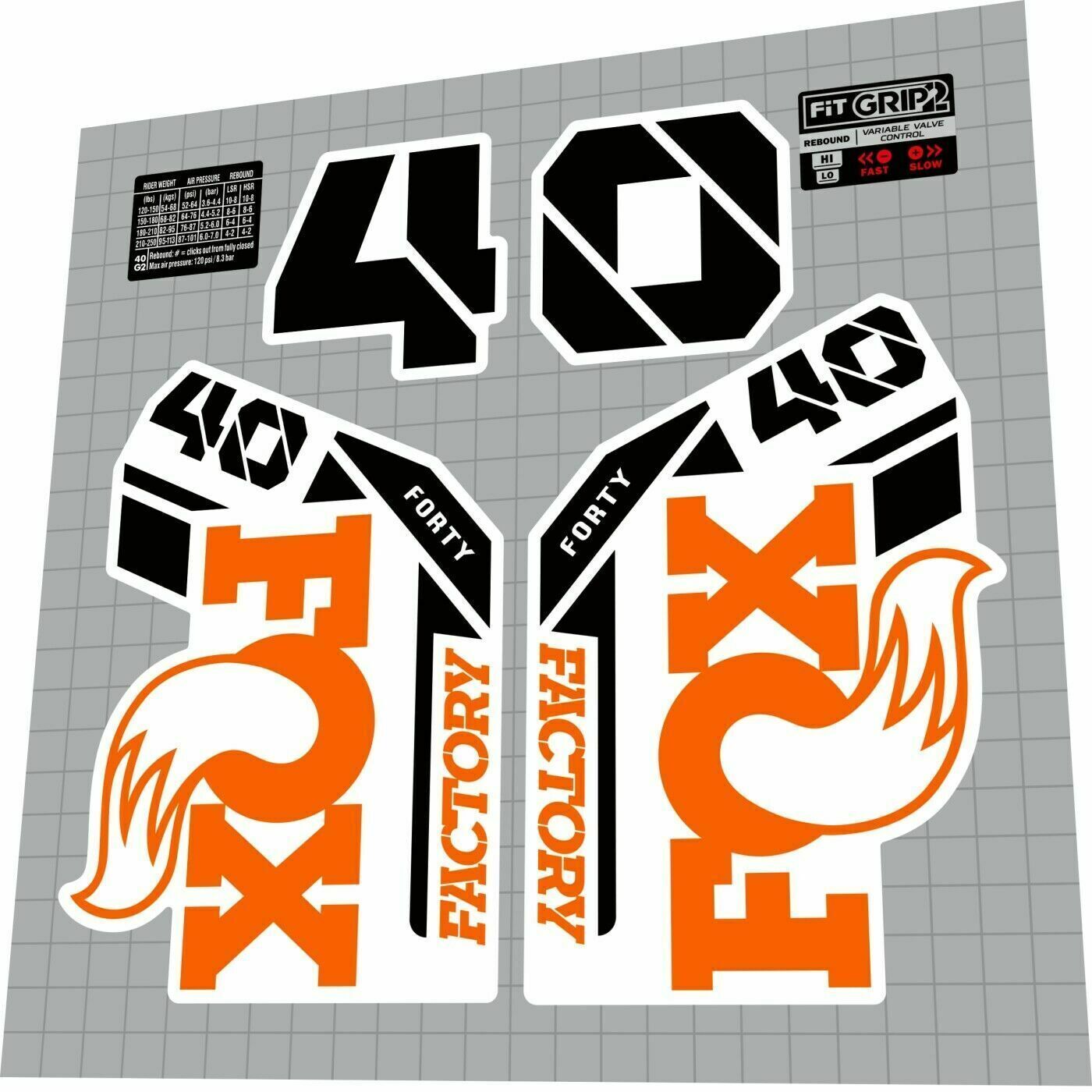 FOX 40 Factory (2021) Fork Decal Set