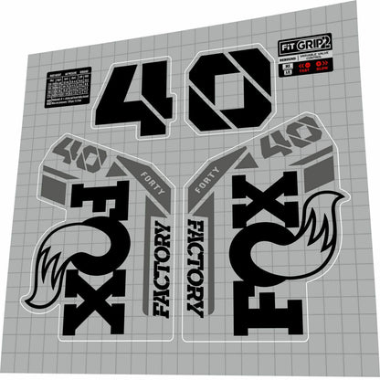 FOX Factory (2021) 40 Fork Decal Set - Bike Decal Replace