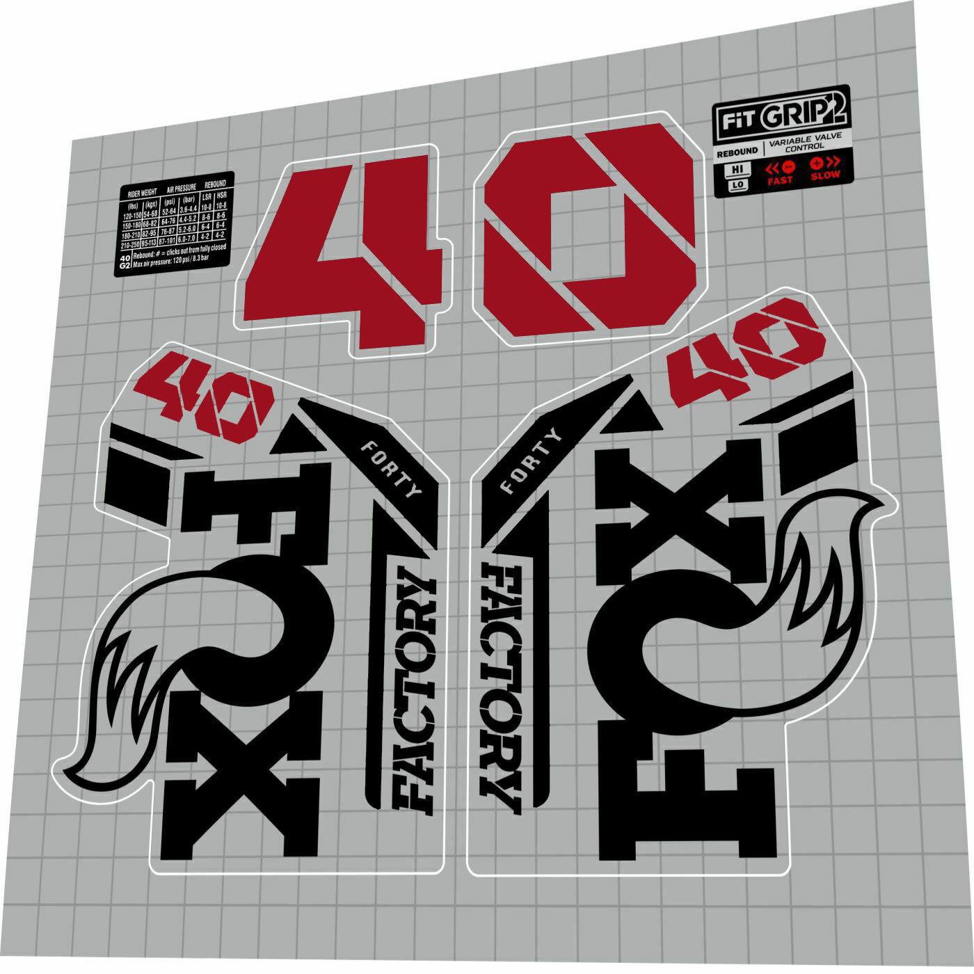 FOX 40 Factory (2021) Fork Decal Set