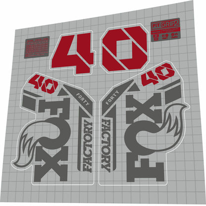FOX Factory (2021) 40 Fork Decal Set - Bike Decal Replace