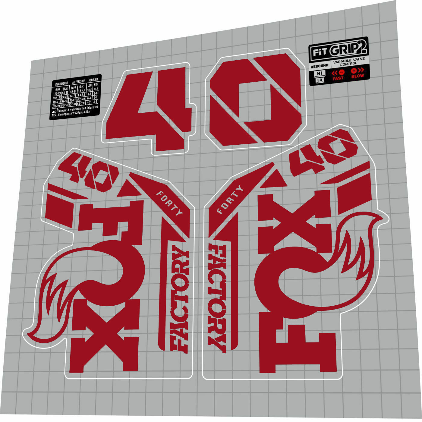 FOX 40 Factory (2021) Fork Decal Set