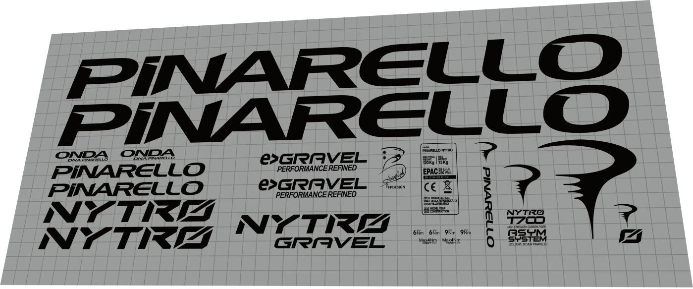 PINARELLO Nytro Gravel (2022) Frame Decal Set - Bike Decal Replace