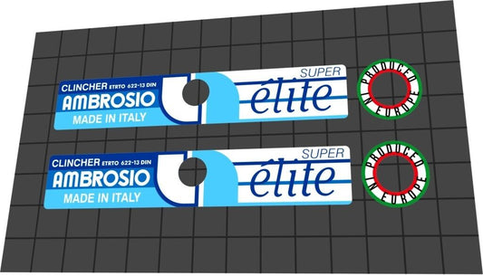 AMBROSIO (1980s) Super Elite Rim Decal Set - Bike Decal Replace