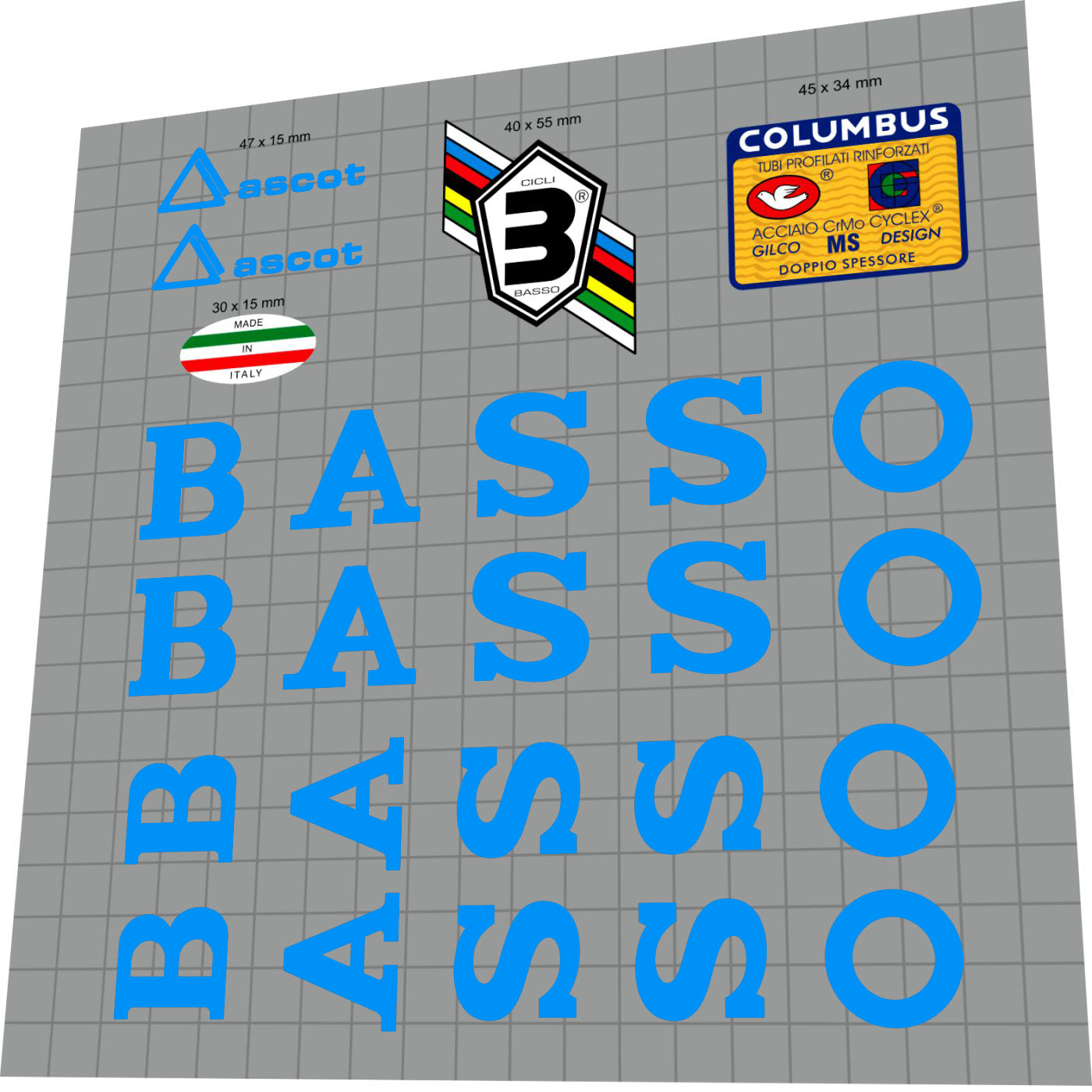 BASSO Ascot (1990) Frame Decal Set
