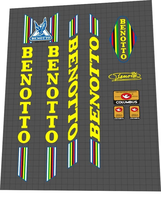 BENOTTO for Columbus Tube (1980s) Frame Decal Set - Bike Decal Replace