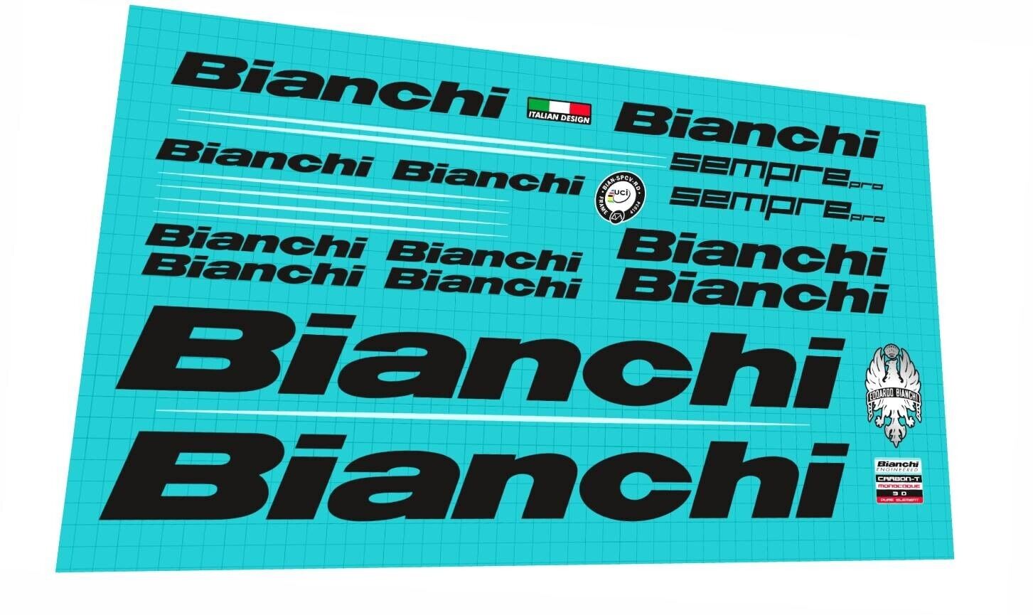 bianchi rennrad aufkleber BIANCHI Sempre Pro (2018) Frame Decal Set