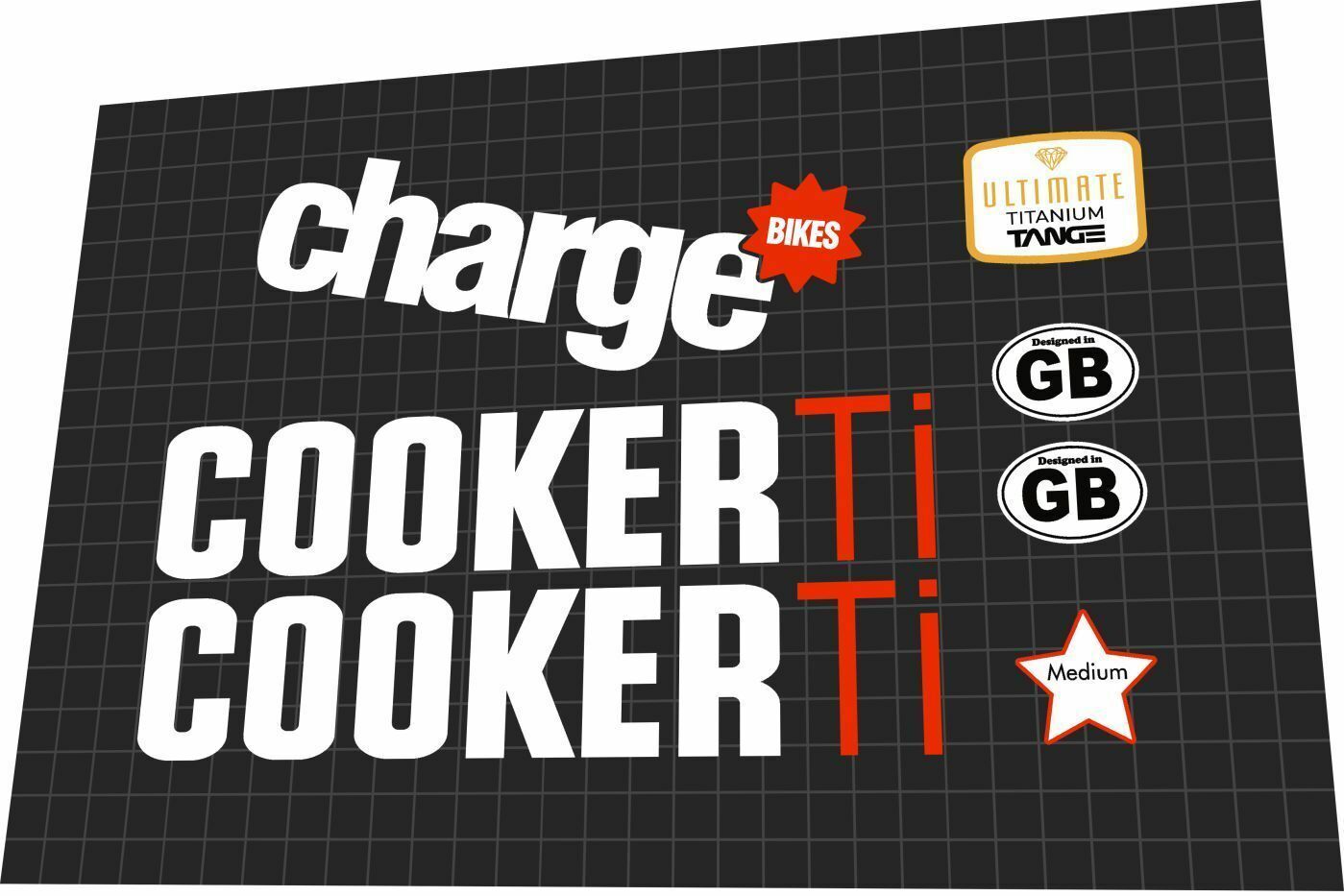 CHARGE Cooker Ti 29 (2016) Frame Decal Set - Bike Decal Replace