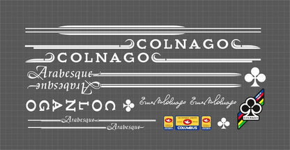 COLNAGO Arabesque (1984) 30th Anniversary Frame Decal Set - Bike Decal Replace