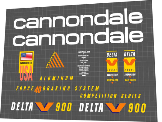 CANNONDALE Delta V 900 (1992) Frame Decal Set
