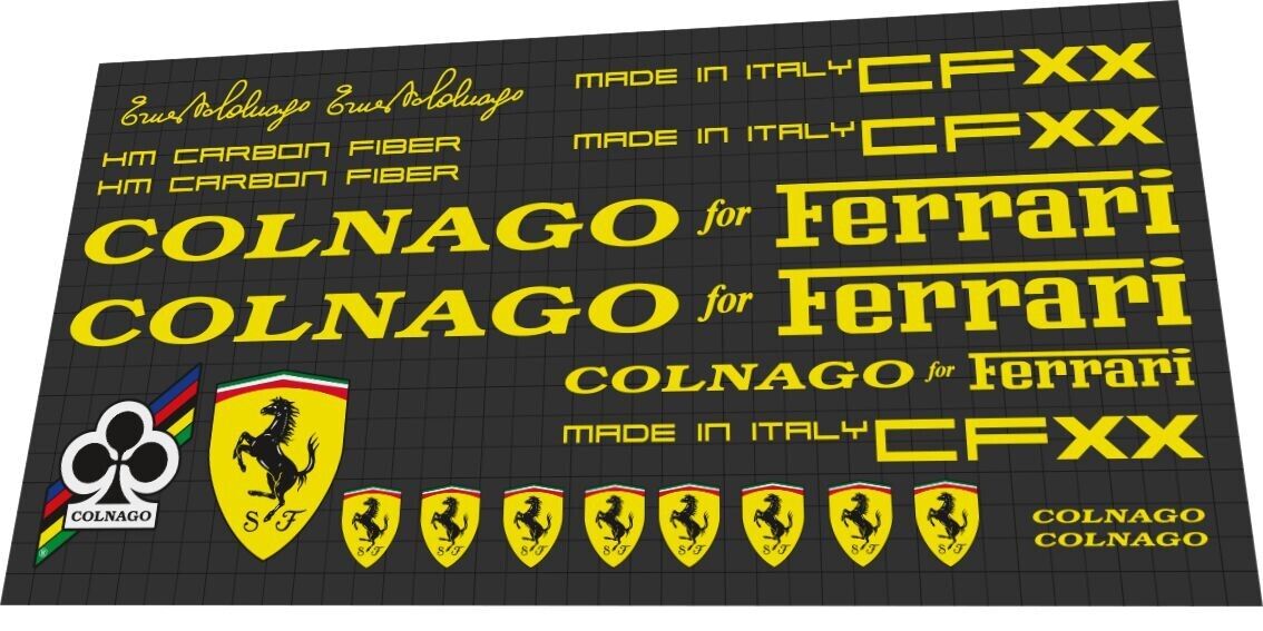 COLNAGO for Ferrari CFXX (2010) Frame Decal Set - Bike Decal Replace