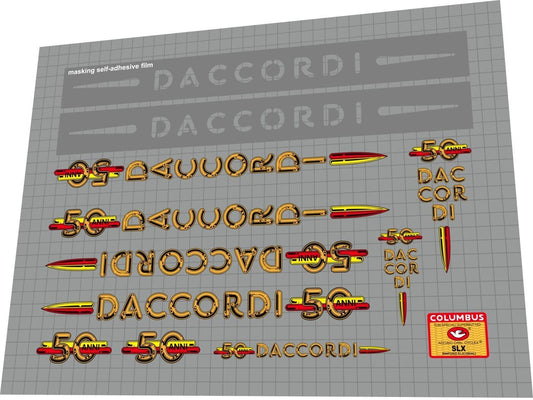 DACCORDI 50th Anniversary (1986) Frame Decal Set - Bike Decal Replace
