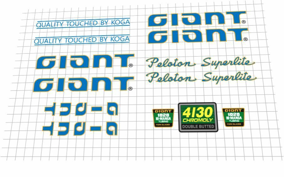 GIANT Peloton (1980s) Superlite Frame Decal Set - Bike Decal Replace