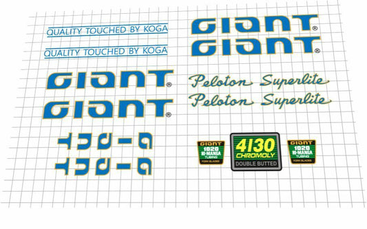 GIANT Peloton (1980s) Superlite Frame Decal Set - Bike Decal Replace