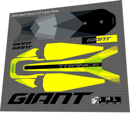 GIANT Trance (2017-2019) 27.5 Frame Decal Set - Bike Decal Replace