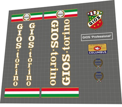GIOS Professional (1970s) Frame Decal Set - Bike Decal Replace