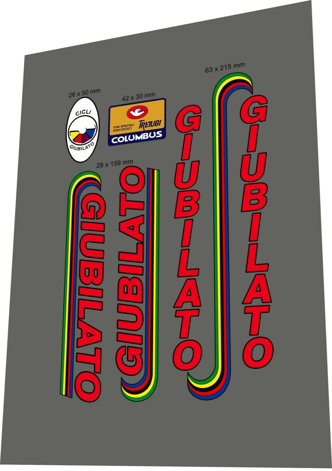 GIUBILATO (1980s) Frame Decal Set - Bike Decal Replace